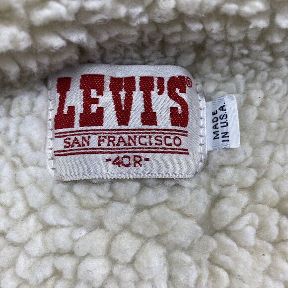Levis Trucker Jacket M Blue Sherpa Lined Vintage Denim Made in USA 70s/80s - Picture 7 of 16